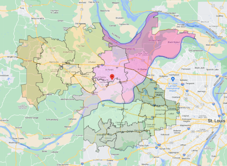 Service coverage map